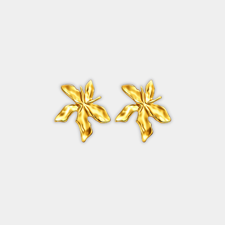 Gold Stud Earrings Sinéad with Lily