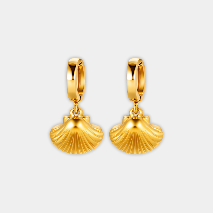 Gold Shell Drop Earrings Aisling