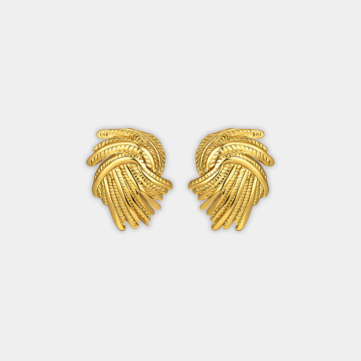 Gold Feather Stud Earrings Róisín