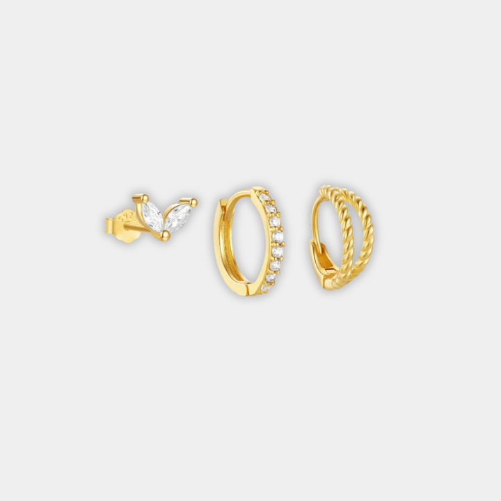 Gold Hoop Earrings Muirne with Zirconia