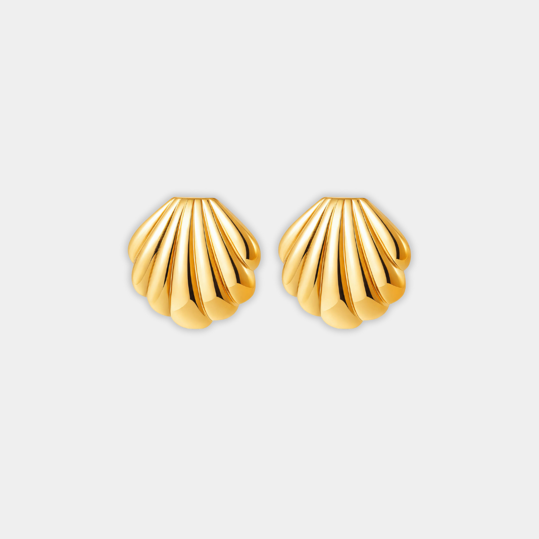 Gold Shell Stud Earrings Sadhbh