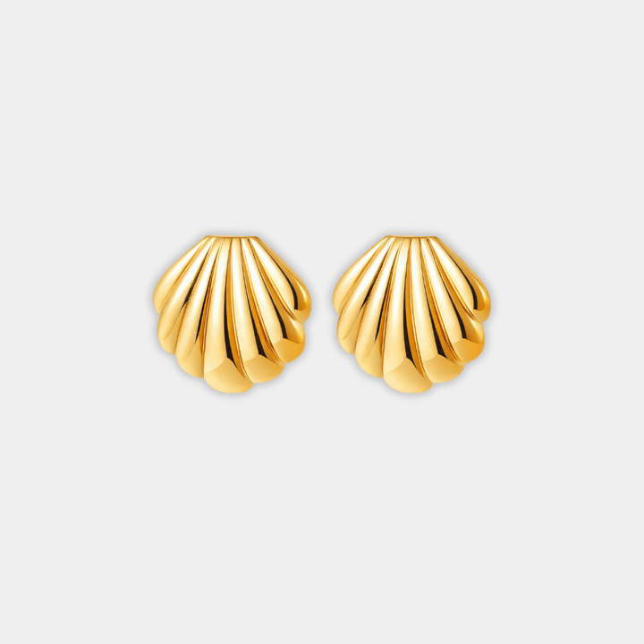 Gold Shell Stud Earrings Sadhbh
