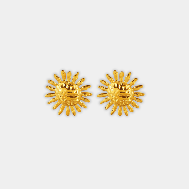 Gold Sun Stud Earrings Sorcha