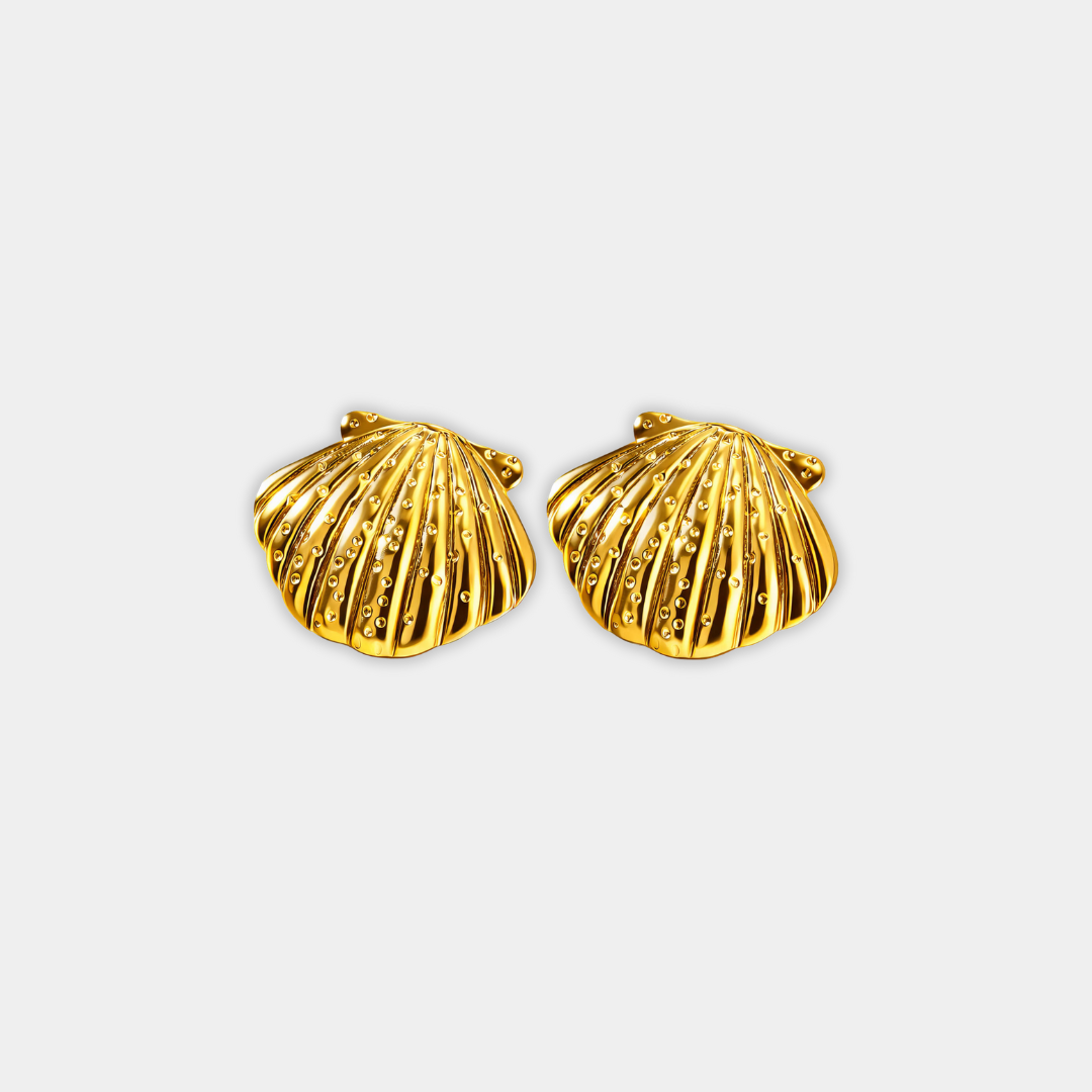 Gold Shell Stud Earrings Eithne