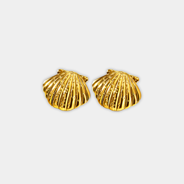 Gold Shell Stud Earrings Eithne