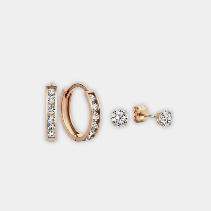 Silver Stud Earrings Saoirse with Zirconia