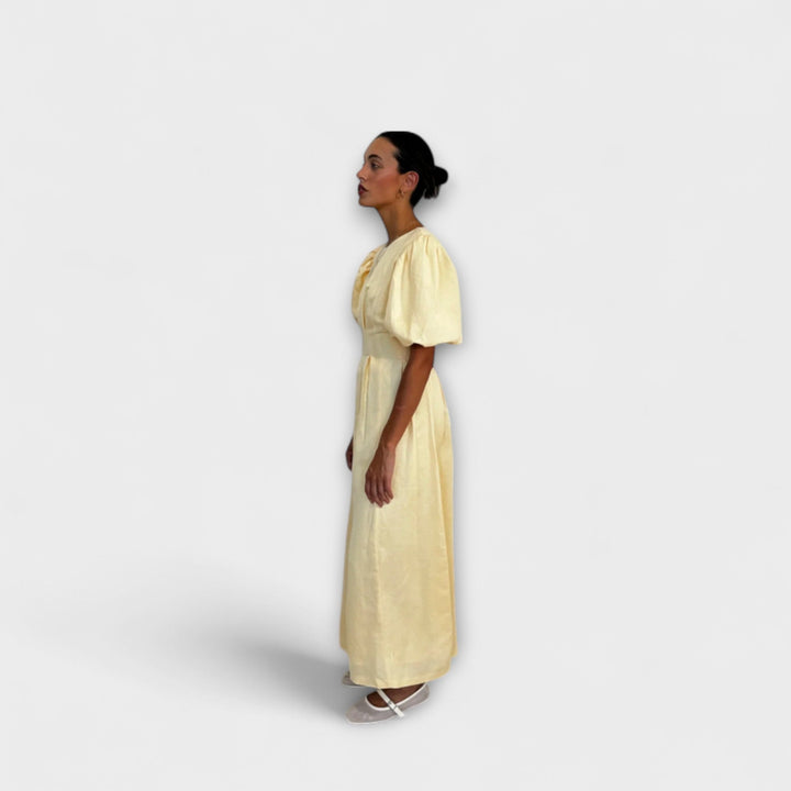Josephine - Buttergelbes luftiges Maxikleid
