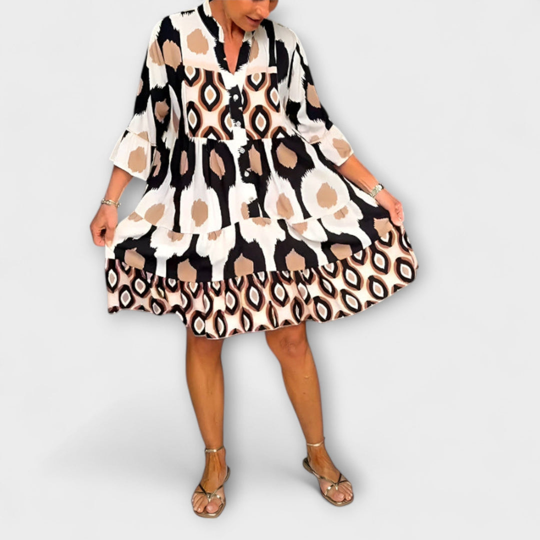 Lavira - Schickes Midikleid mit Ikat-Muster