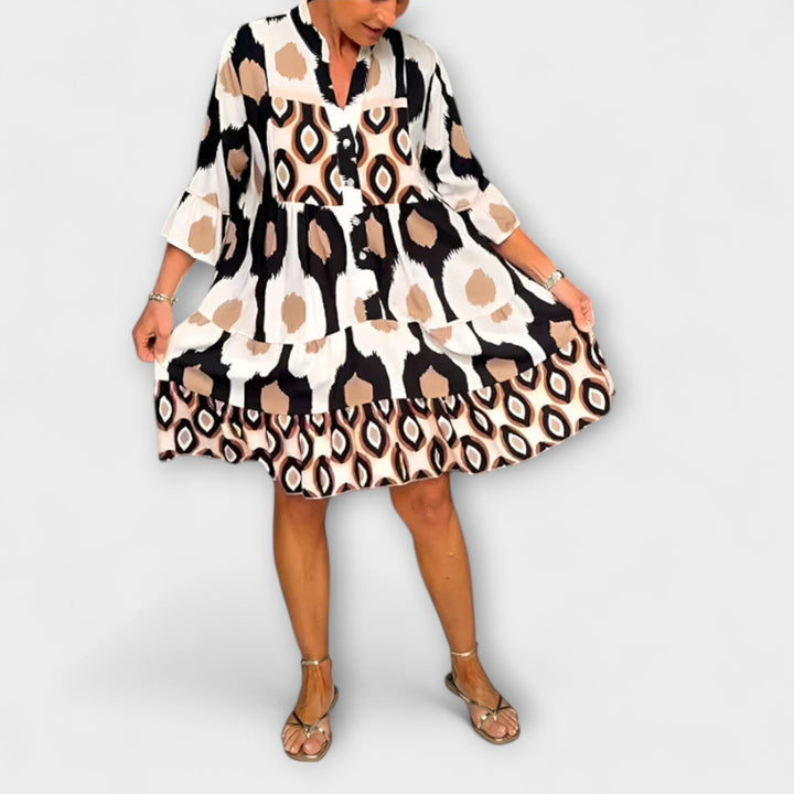 Lavira - Schickes Midikleid mit Ikat-Muster