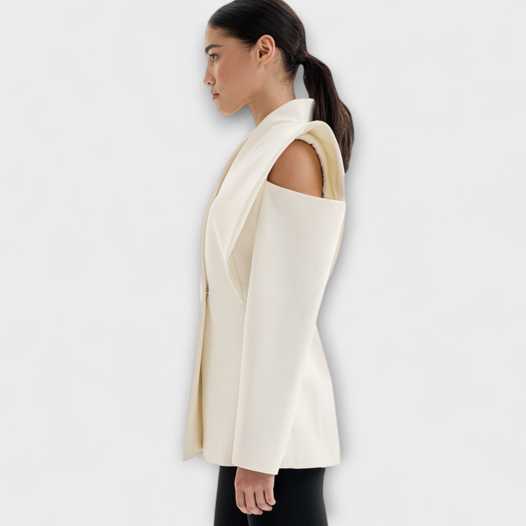 Valeria - Cremefarbener skulpturaler Schulterblazer