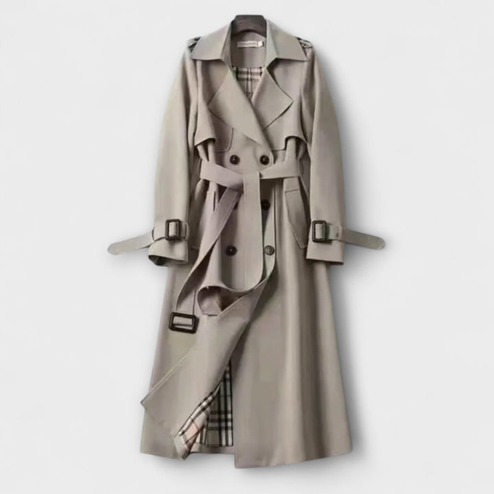 Jualita - Beiger klassischer Damen-Trenchcoat