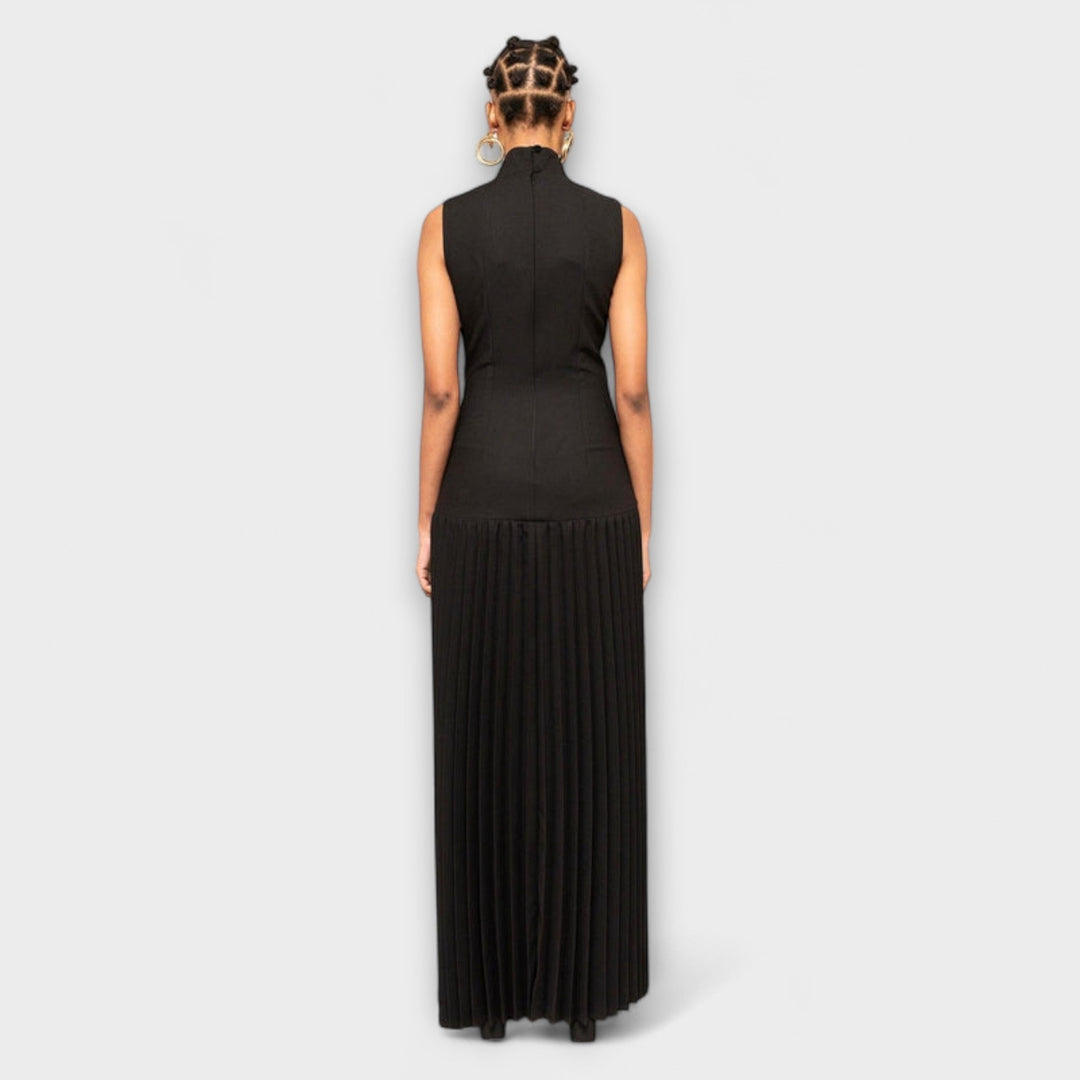 Kristen - Schwarzes Maxikleid mit Cut-Outs
