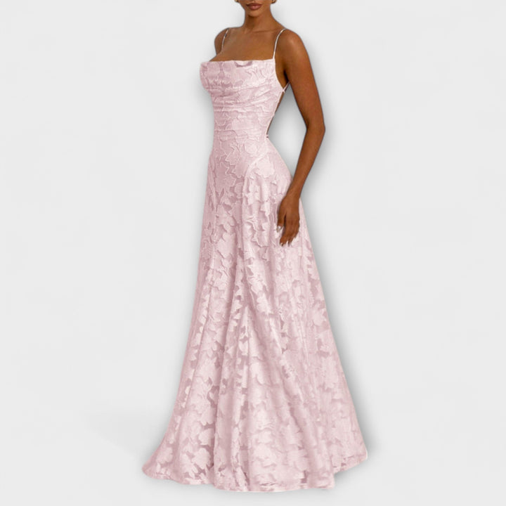 Emberly - Weisses Jacquard-Maxikleid