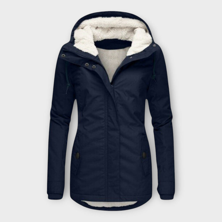 Sophie - Olivgrüne gefütterte wasserfeste Winterjacke