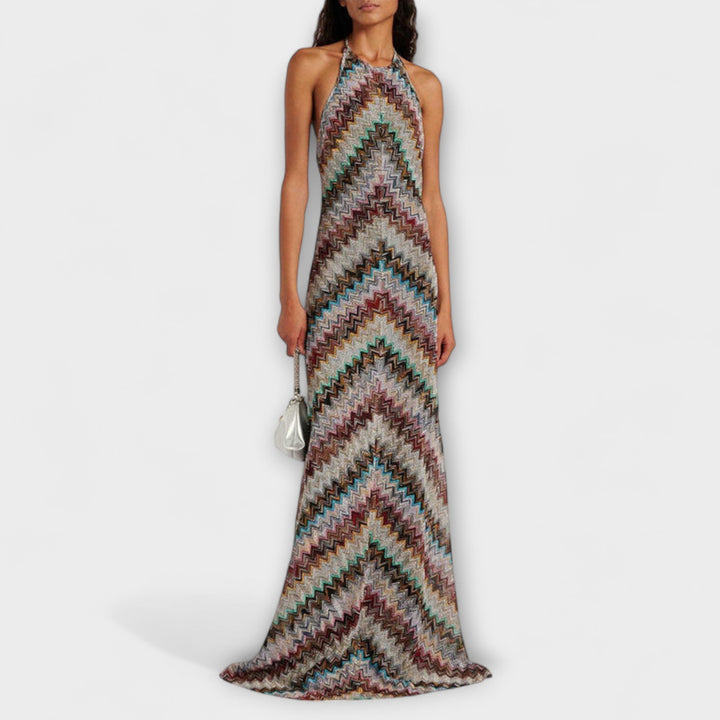 Reese - Strickkleid mit buntem Fischgrätenmuster