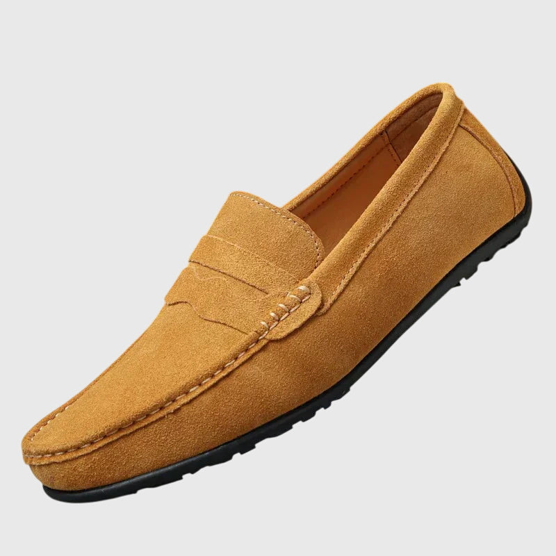 Roswitha - Bordeauxrote Wildleder-Slipper
