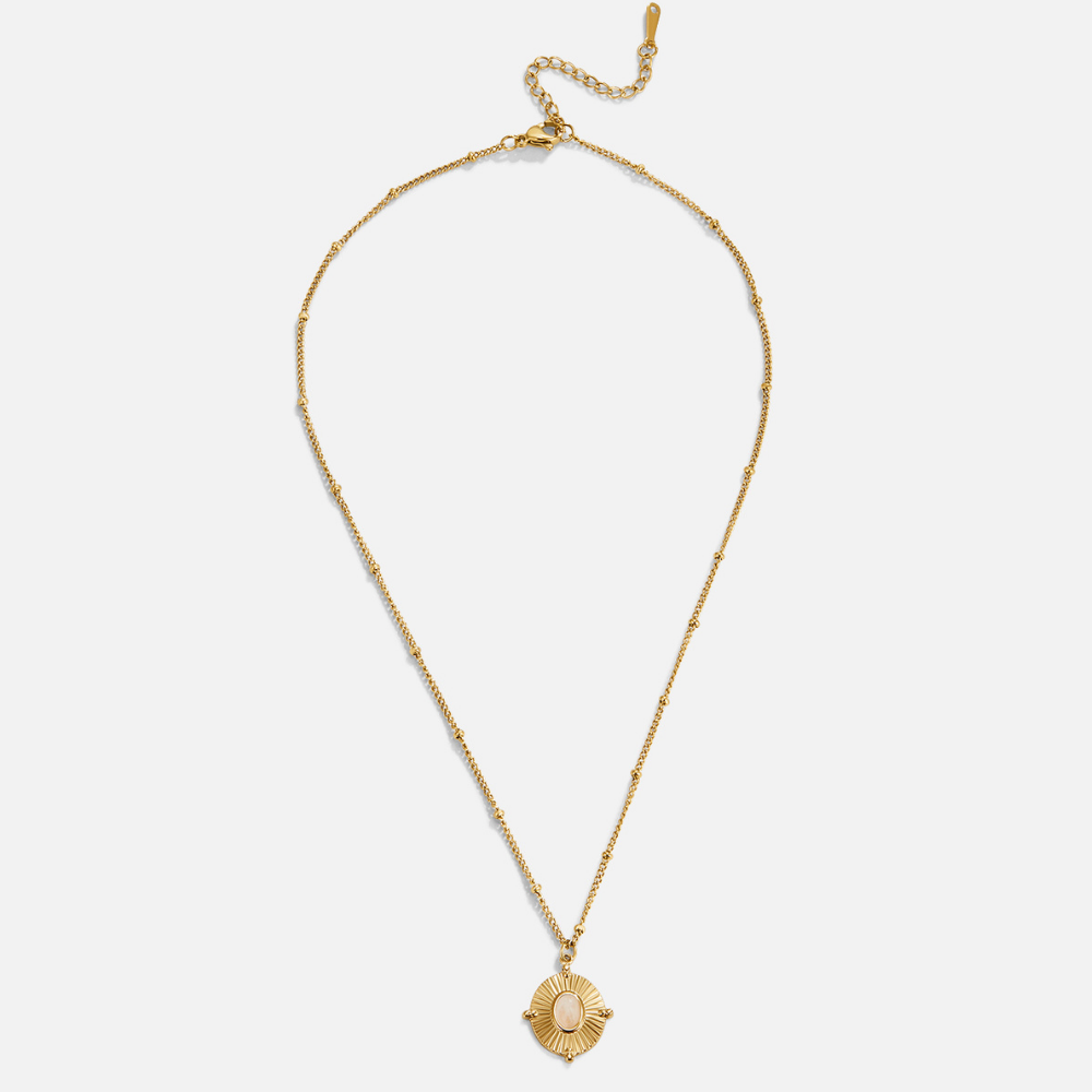 Gold Necklace Aoibhinn with Sunburst Medallion