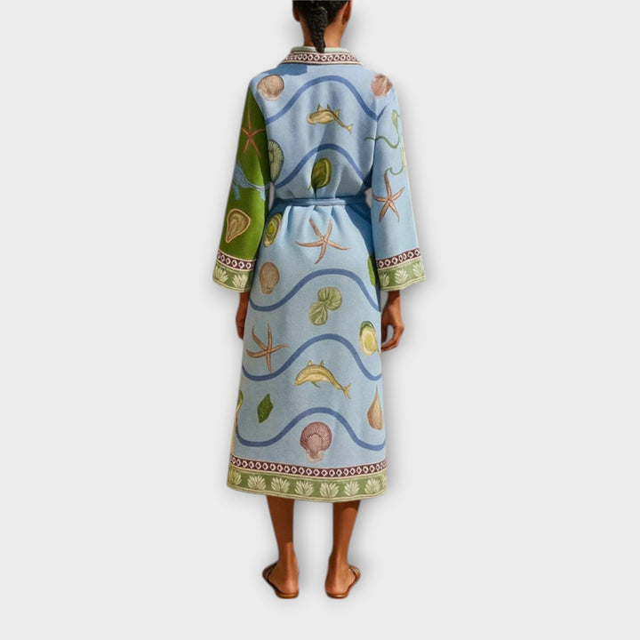 Jule - Bedrucktes Twill-Hemdkleid mit Gürtel