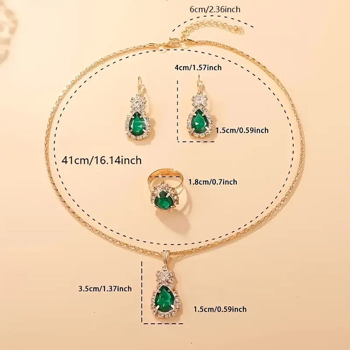 Rose Gold Necklace Maeve with Emerald