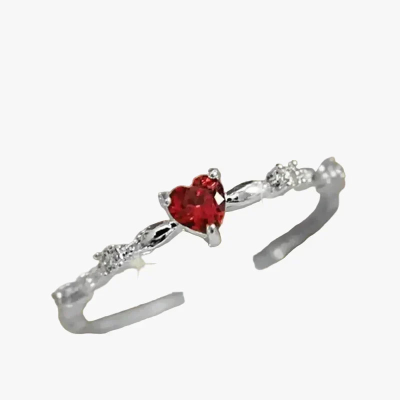 Gold Ring Aisling with Ruby Heart