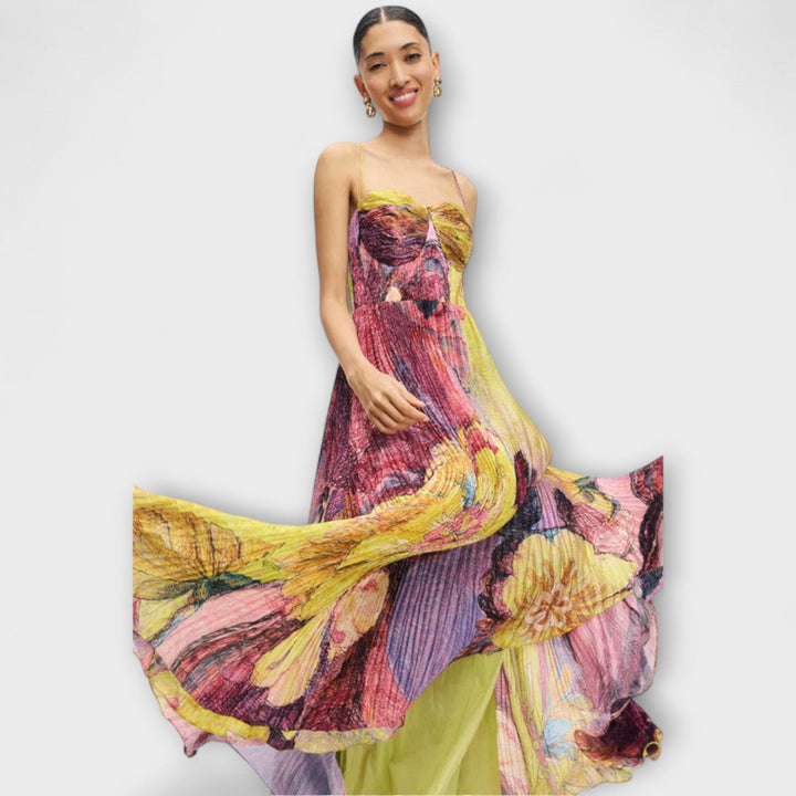 Kiara - Buntes Maxikleid mit Ikat-Druck