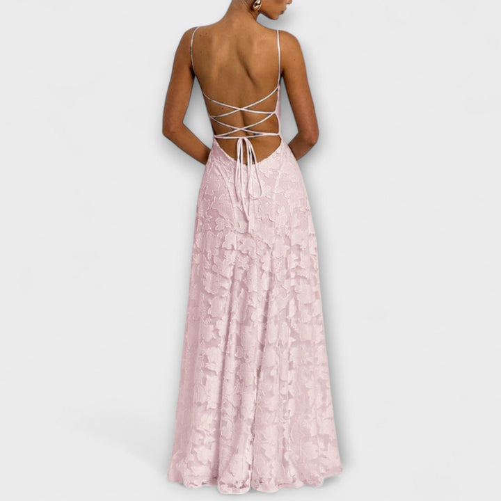 Emberly - Weisses Jacquard-Maxikleid