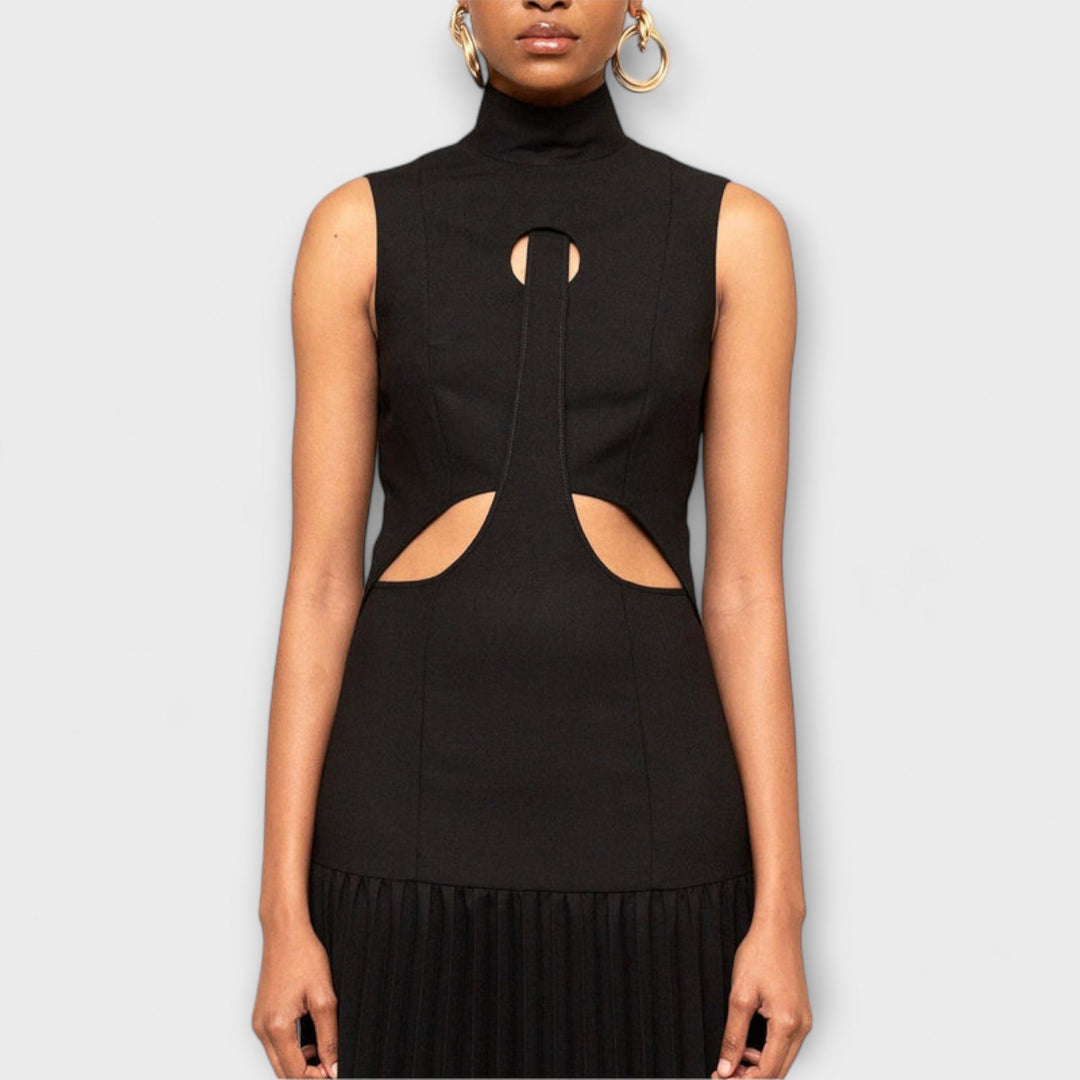 Kristen - Schwarzes Maxikleid mit Cut-Outs