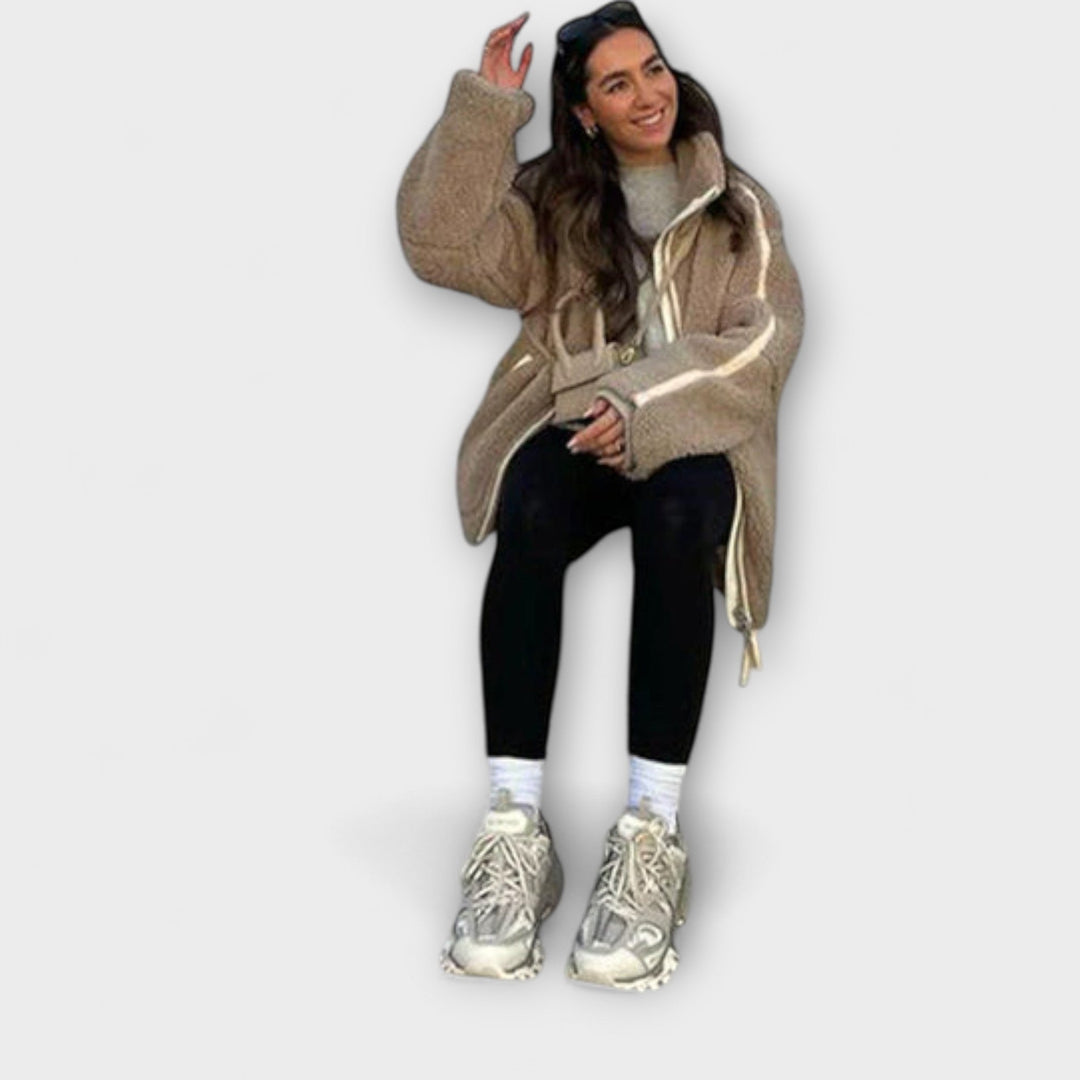Nuage Polaire - Cremefarbene Oversized-Teddyjacke