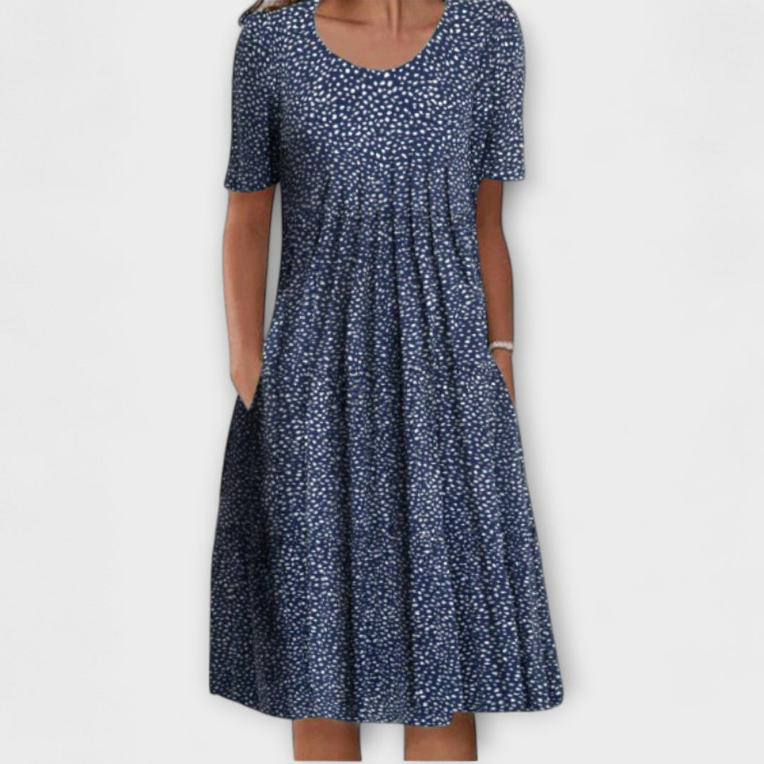 Emelie - Weisses Schichtkleid mit Blütenmuster