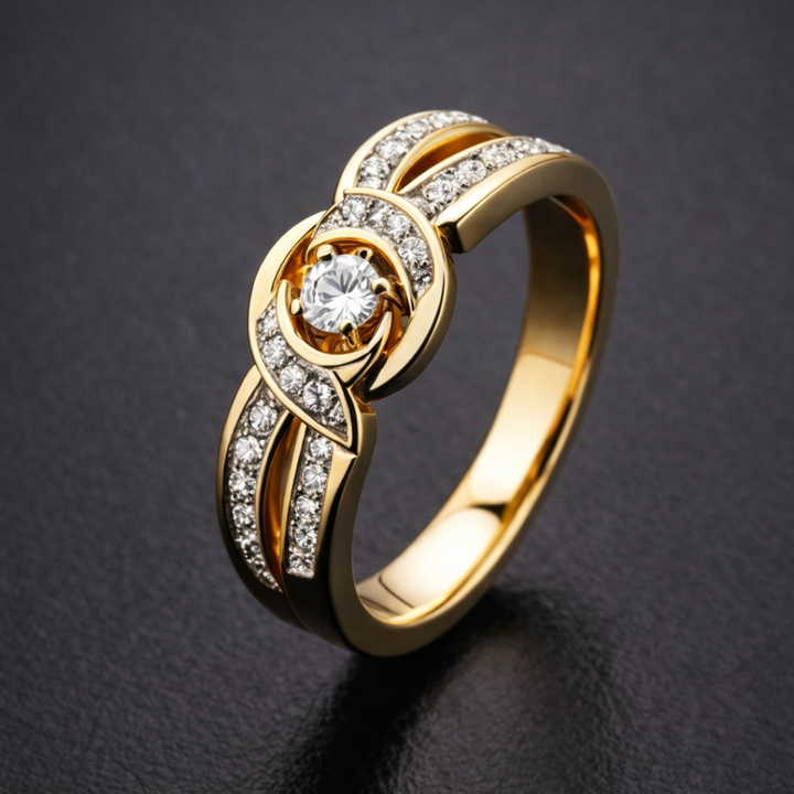 Gold Ring Ciara with Crystal