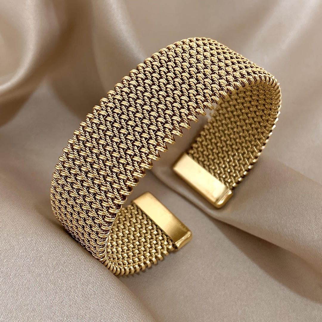Gold Mesh Cuff Bracelet Aislinn