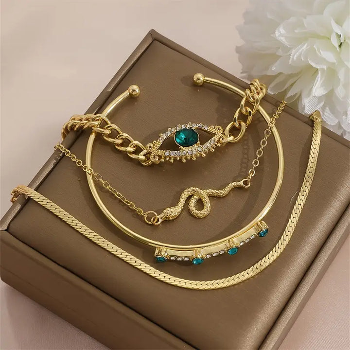 Gold Chain Bracelet Sinéad with Evil Eye