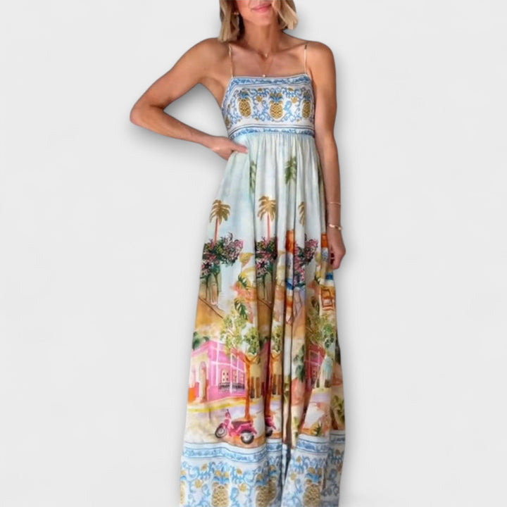 Lumen - Buntes Maxikleid mit Print
