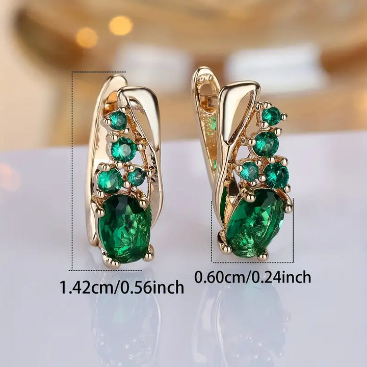 Gold Drop Earrings Fionnuala with Emerald