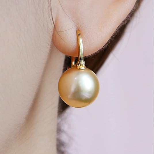 Gold Drop Earrings Niamh with Pearl