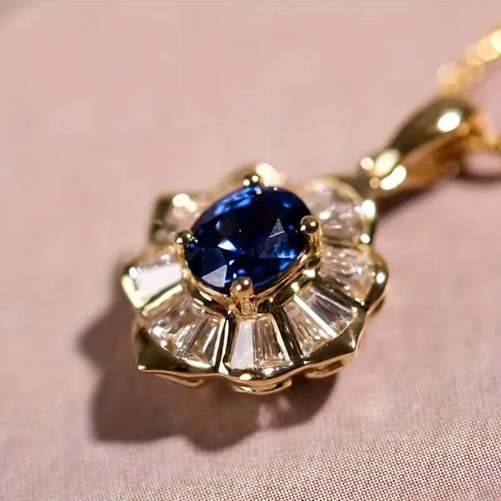 Gold Necklace Neasa with Sapphire