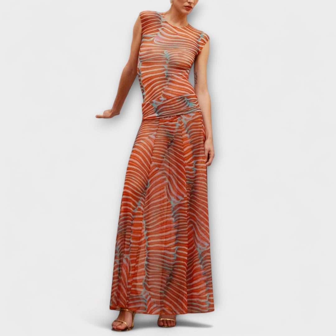 Phoenix - Oranges Set mit Wellenmuster