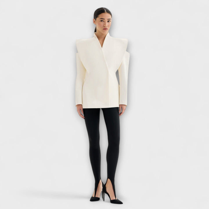 Valeria - Cremefarbener skulpturaler Schulterblazer