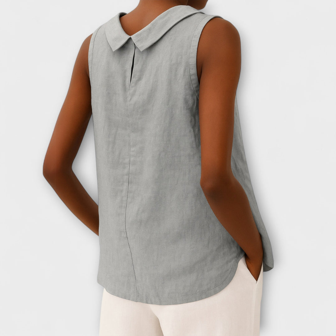Brianna - Beige elegantes ärmelloses Top