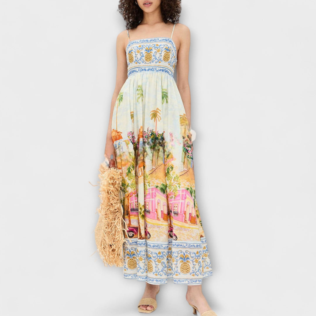 Lumen - Buntes Maxikleid mit Print