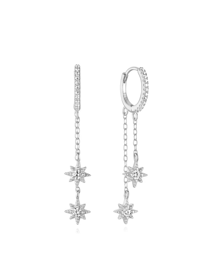 Gold Celestial Drop Earrings Aoife with Star and Moon