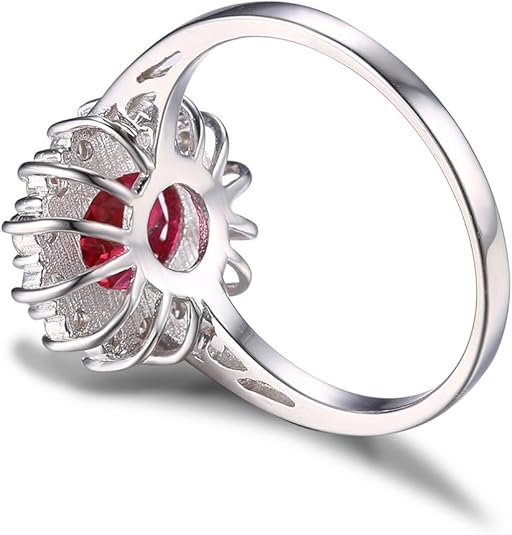 White Gold Ring Eabha with Ruby