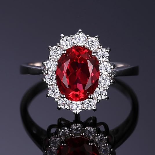 White Gold Ring Eabha with Ruby