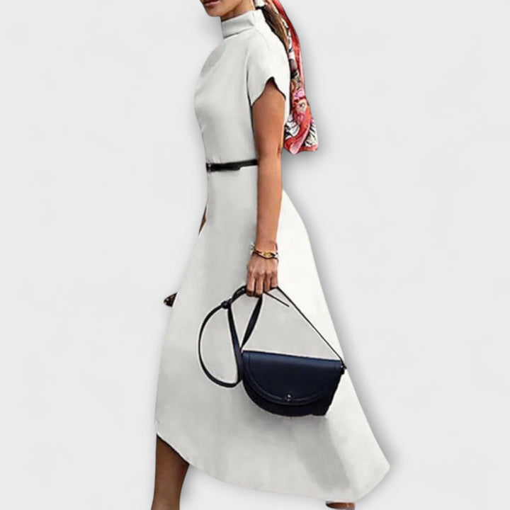 Amelia - Weisses asymmetrisches Urban-Kleid