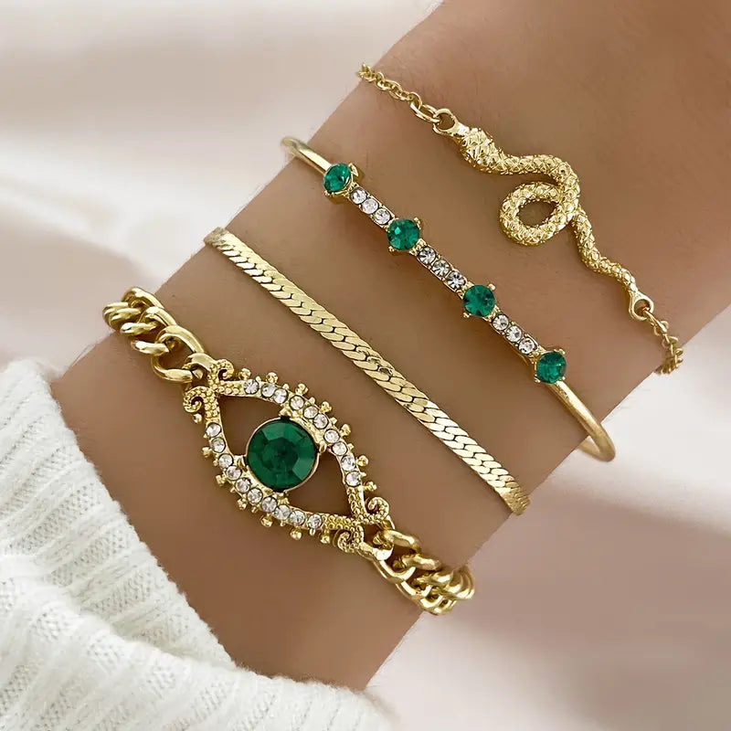Gold Chain Bracelet Sinéad with Evil Eye