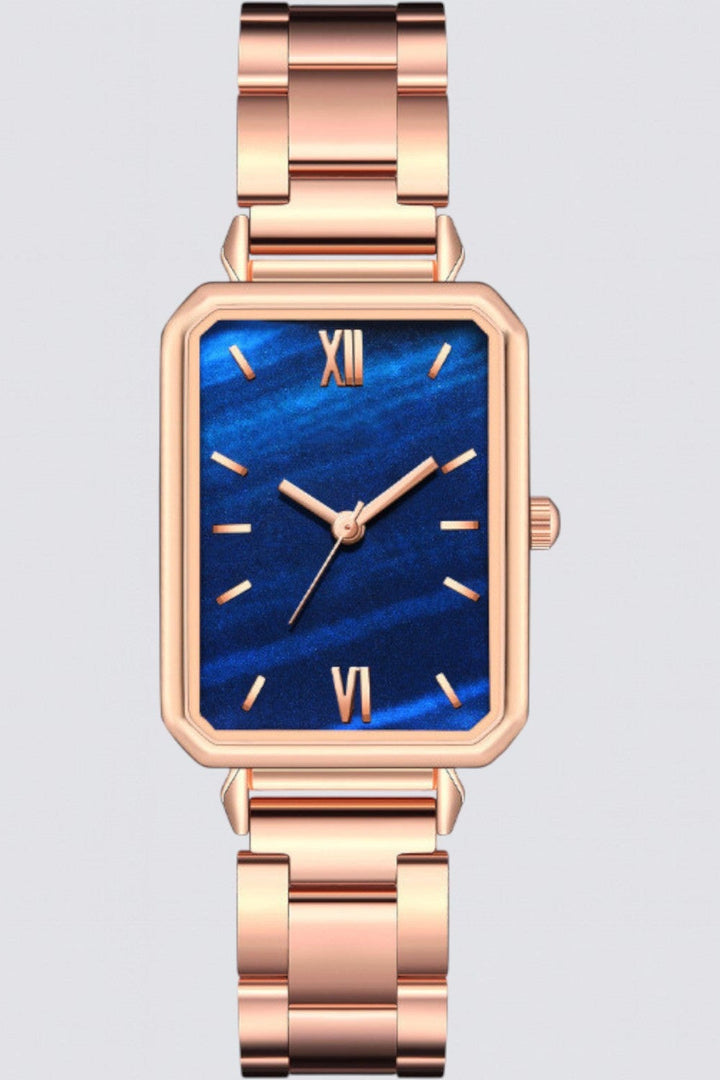 Rose Gold Watch Niamh with Blue Dial