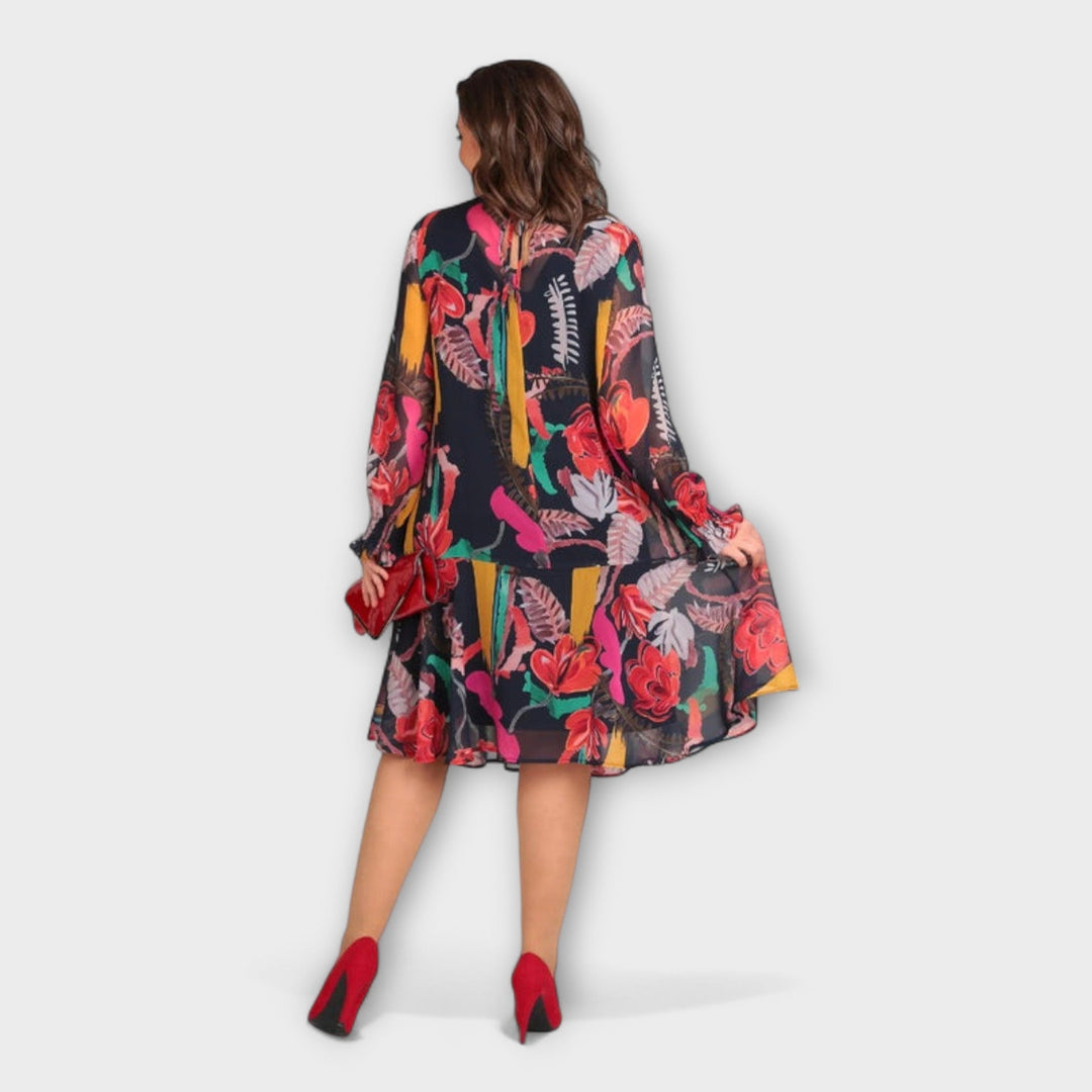 Caroline - Elegantes Plus-Size-Kleid mit Blütenmuster