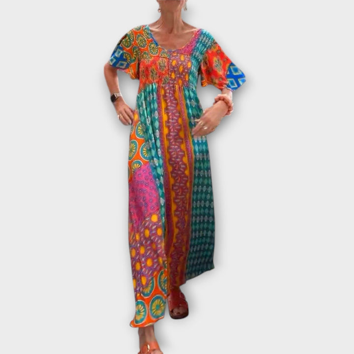 Melania - Buntes Boho-Kleid mit Ethno-Muster