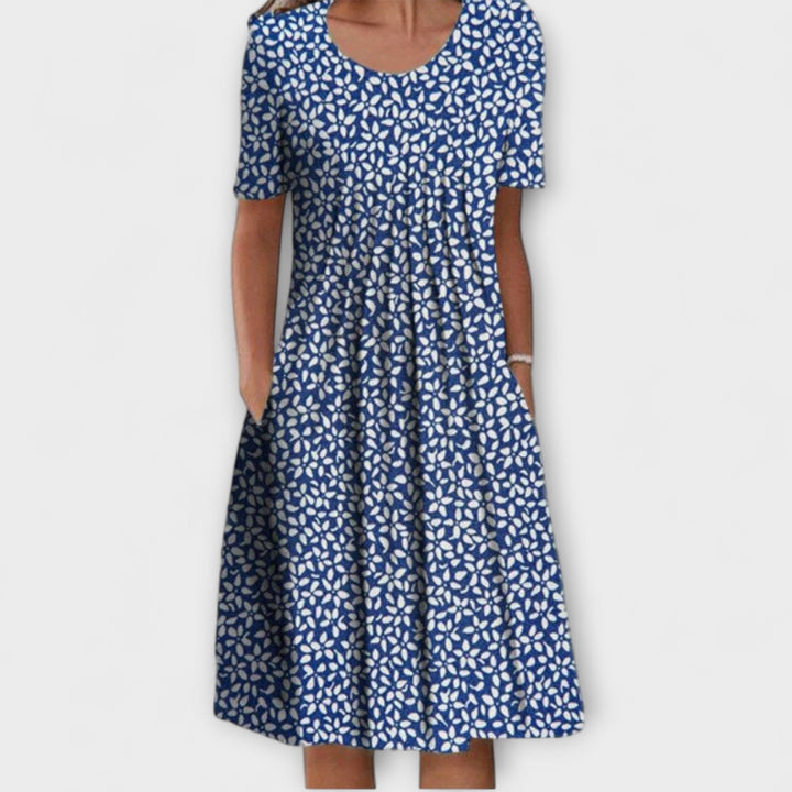 Emelie - Weisses Schichtkleid mit Blütenmuster