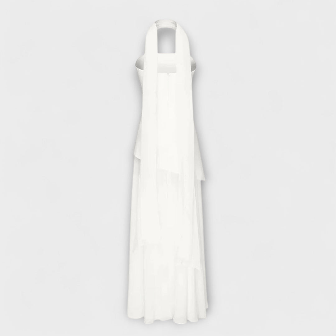 Goldie - Gelbes Chiffon-Maxikleid